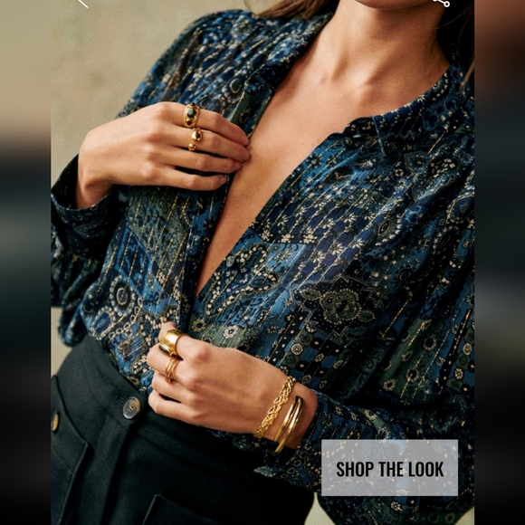 Sezane Tops - SEZANE TIANNA SHIRT ARIZONA BLUE SIZE 38 US 6